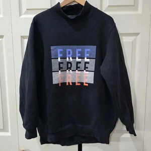 Wilfred Free Women's Size Small Oversized Graphic Print Sweatshirt‎ Black